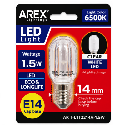 AREX AR T-L1T2214A-1.5W-W E14 6500K LED BULB WHITE
